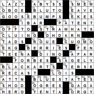 LA Times Crossword Answers 12 May 15, Tuesday
