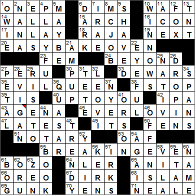 LA Times Crossword Answers 6 May 15, Wednesday