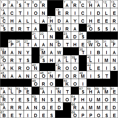 LA Times Crossword Answers 8 May 15, Friday