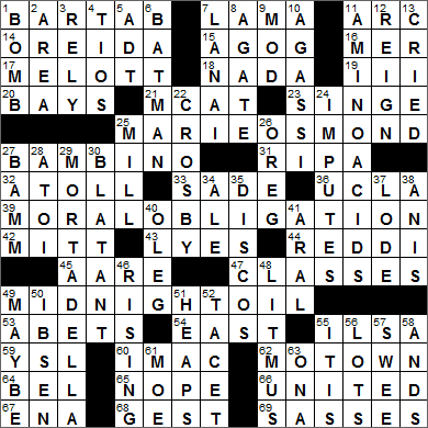 LA Times Crossword Answers 22 Sep 15, Tuesday
