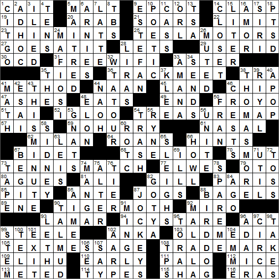 LA Times Crossword Solution 25 Sep 16