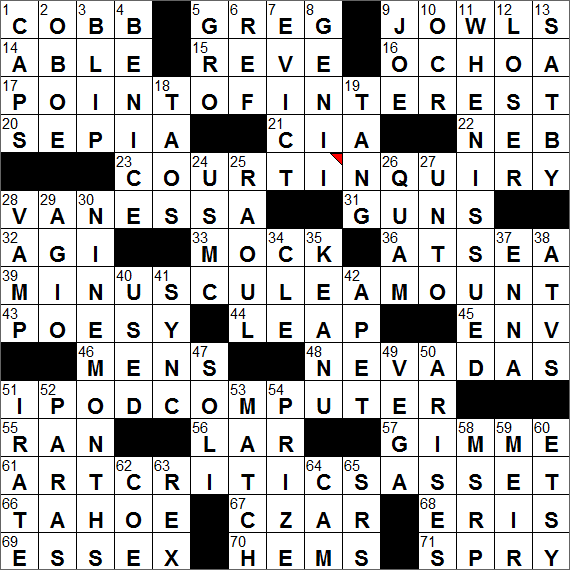 LA Times Crossword Solution 30 Sep 16