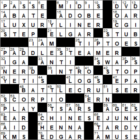 Squad car for soprano Kathleen? crossword clue Archives LAXCrossword com