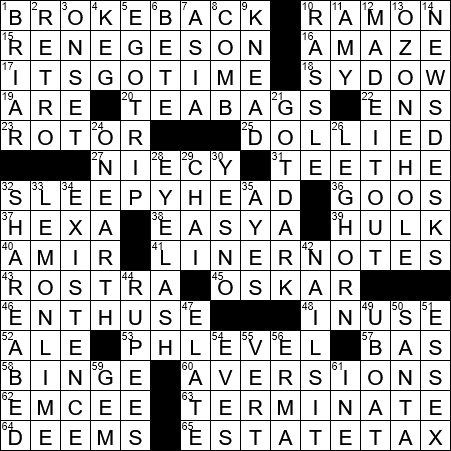 Peak of early 2000s cinema crossword clue Archives LAXCrossword com