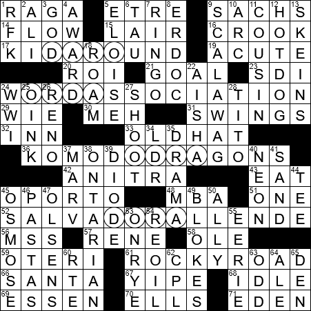 La Times Crossword 7 Jan 20 Tuesday Laxcrossword Com