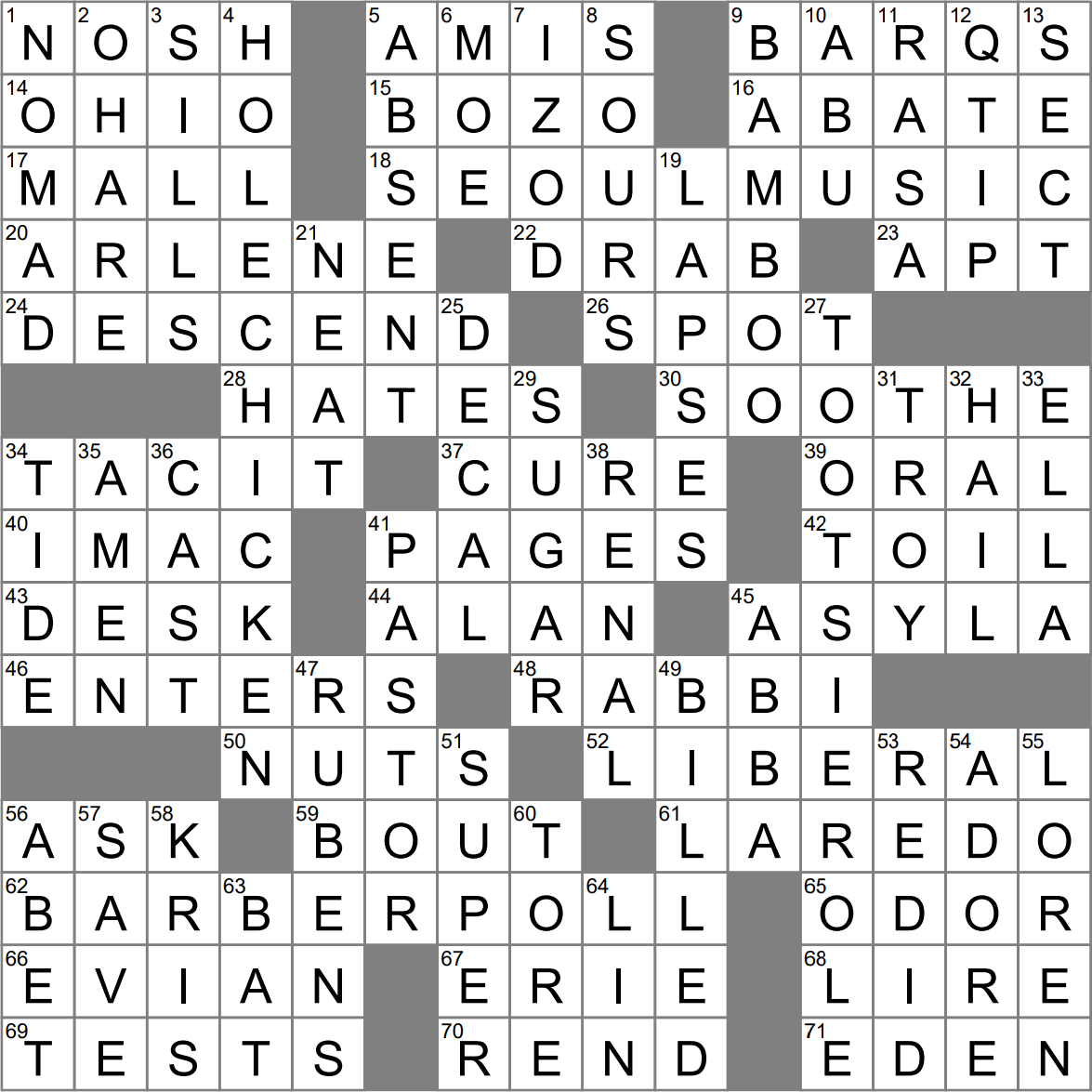 LA Times Crossword 15 Dec 22 Thursday LAXCrossword com