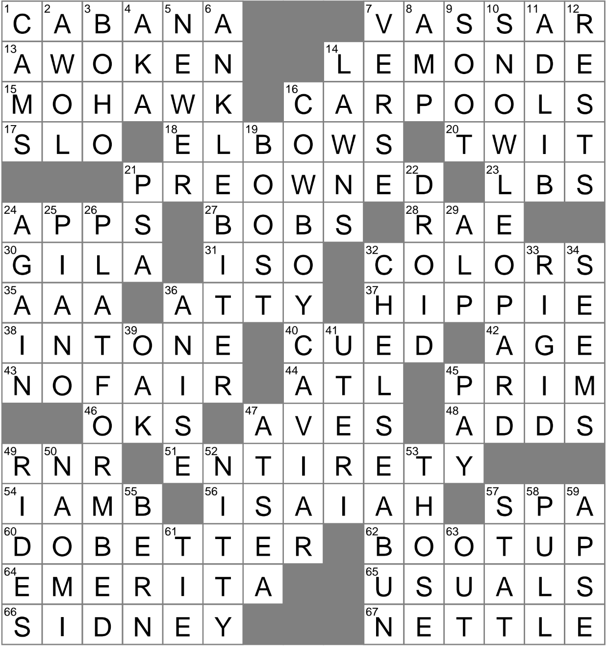 crossword clue for short assignment