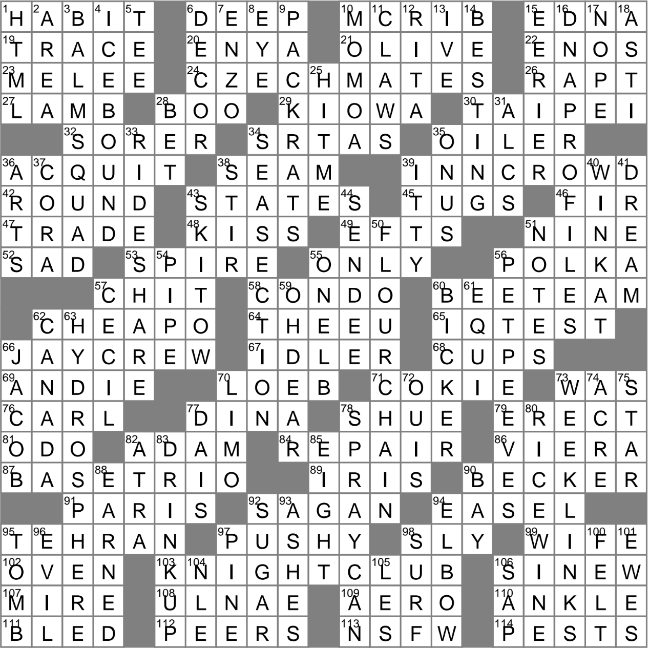 LA Times Crossword Answers Sunday May 15th 2022
