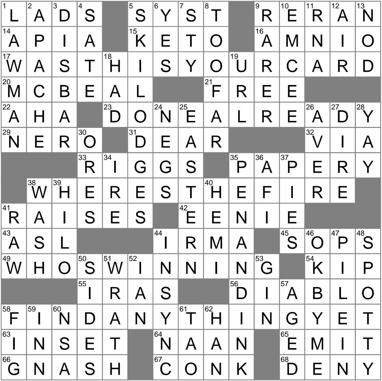 Conference of Magic and Wizards crossword clue Archives