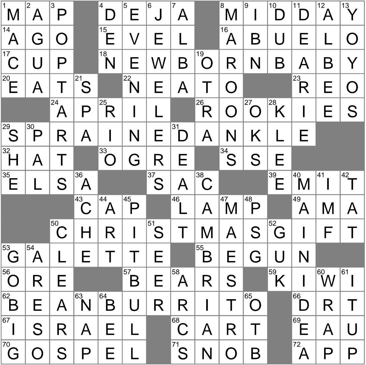 LA Times Crossword 4 Jan 23 Wednesday Knowledge and brain activity
