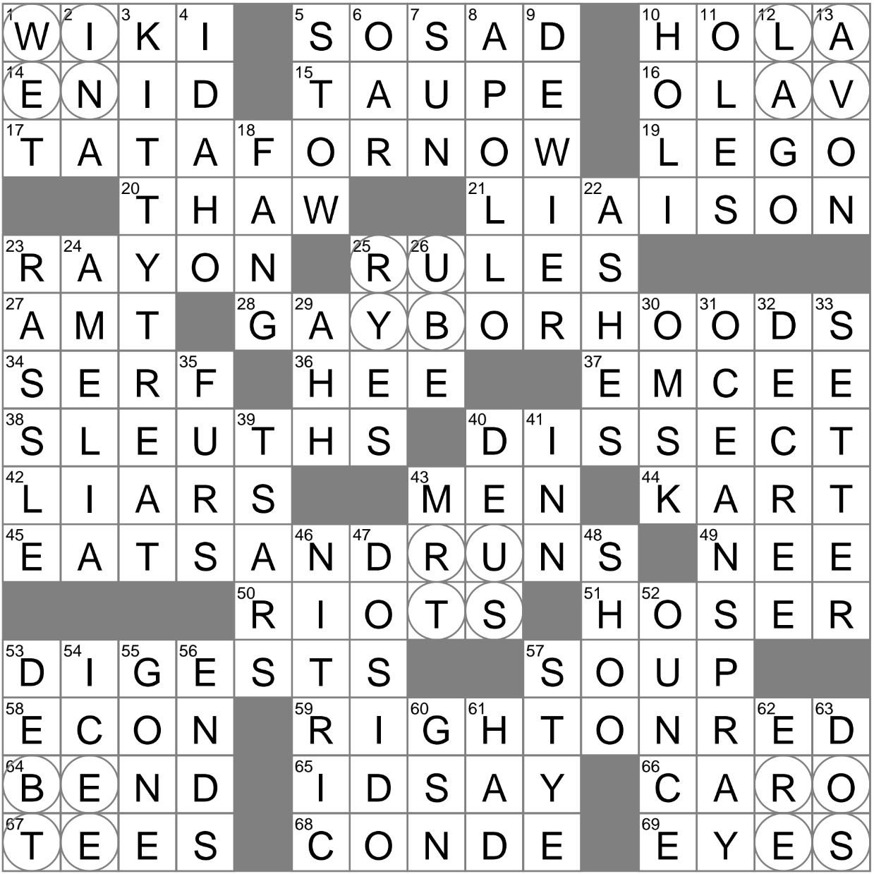 LA Times Crossword 12 Jun 23, Monday 