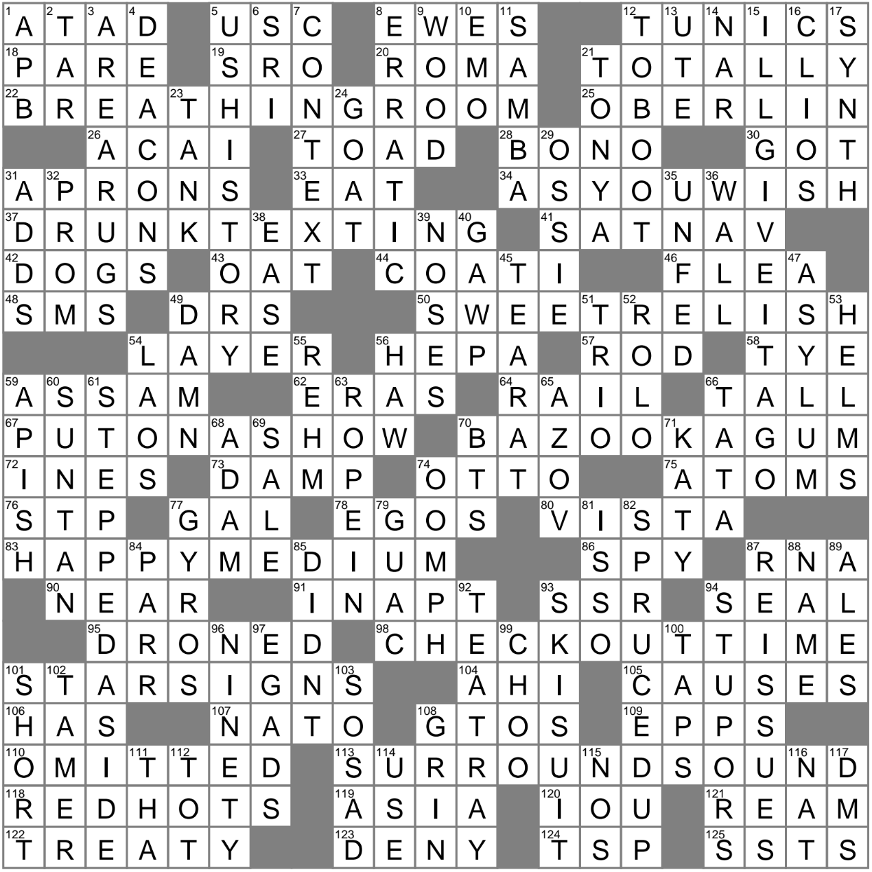 Ending at casually crossword clue
