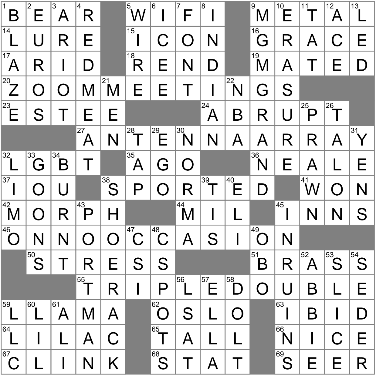 LA Times Crossword 10 Apr 23 Monday LAXCrossword com