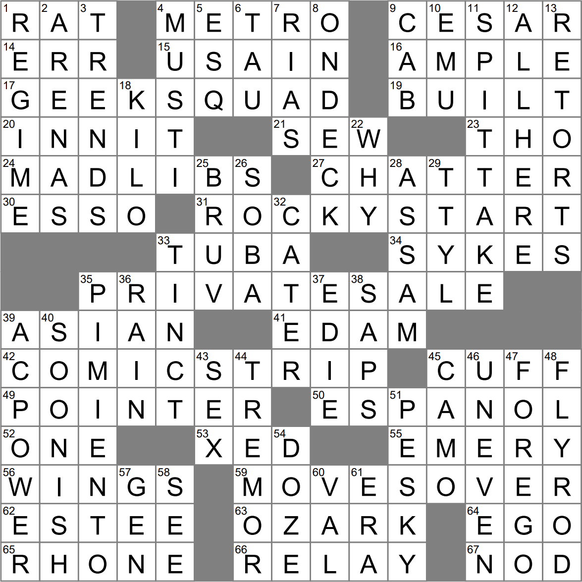 LA Times Crossword 12 May 23 Friday LAXCrossword com