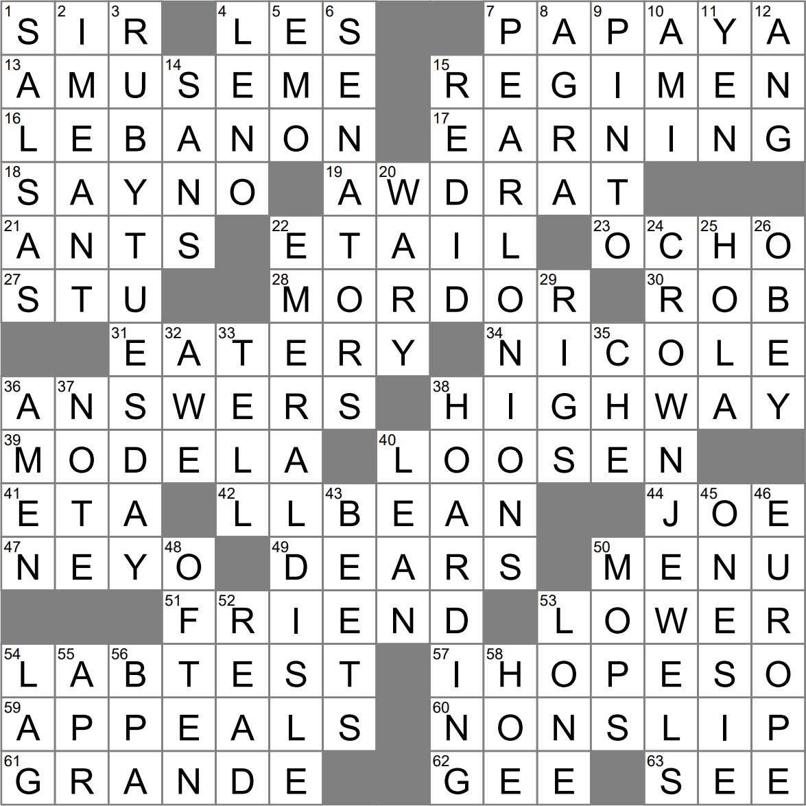 LA Times Crossword 8 May 23 Monday LAXCrossword com