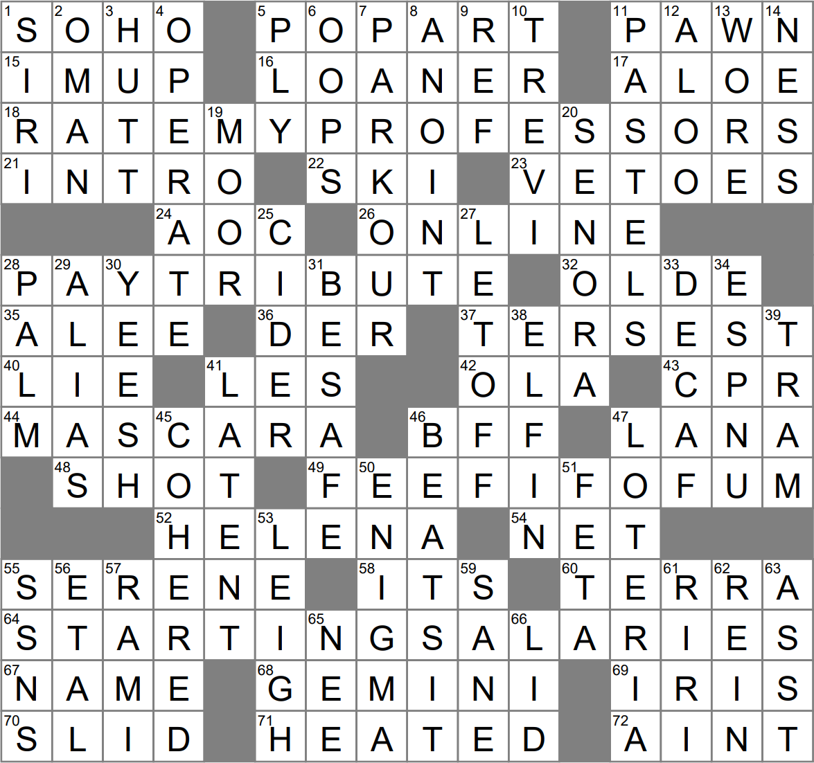 Ride or die Pal Briefly Crossword Clue Archives LAXCrossword