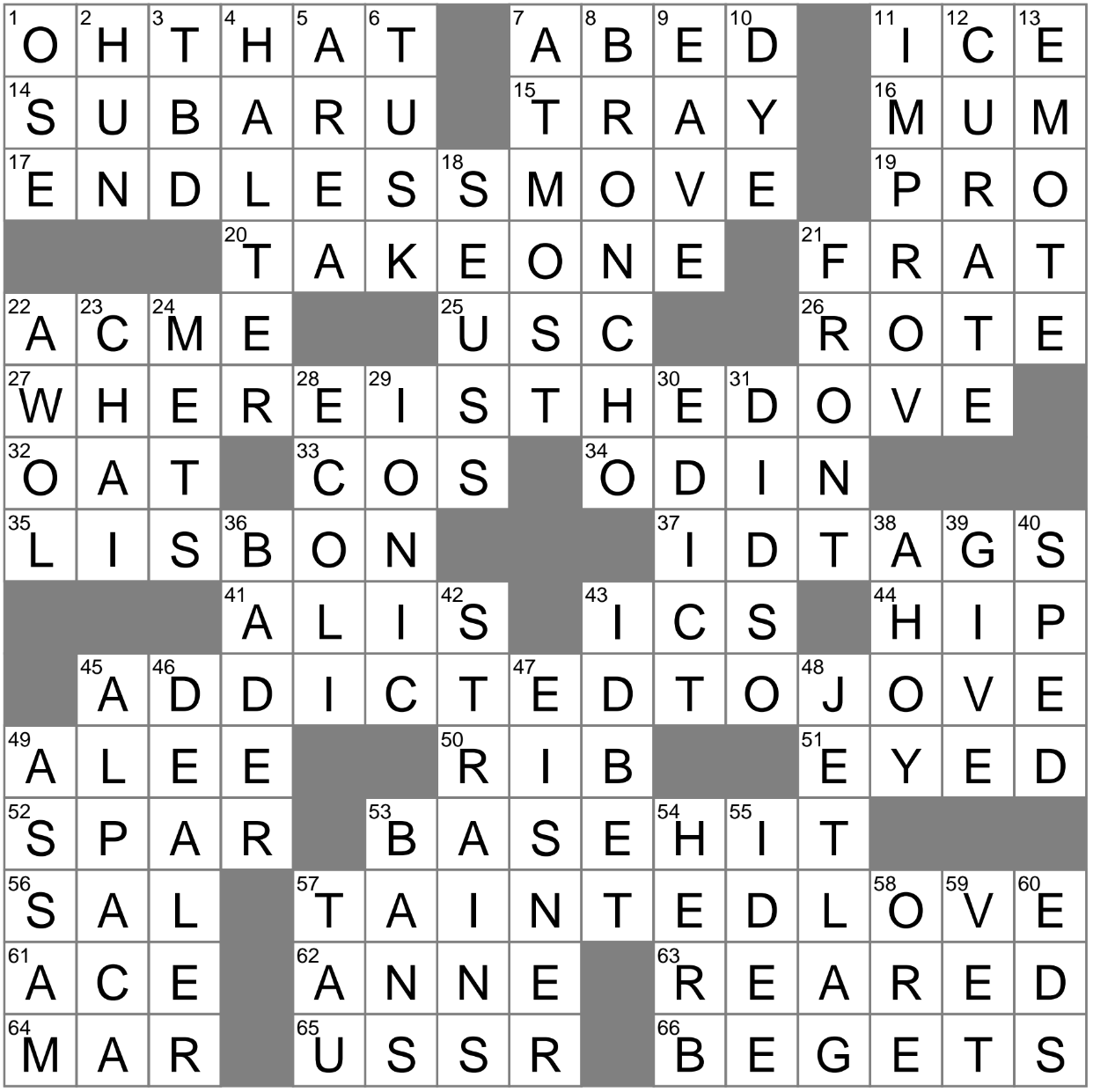 LA Times Crossword 5 May 23 Friday LAXCrossword com