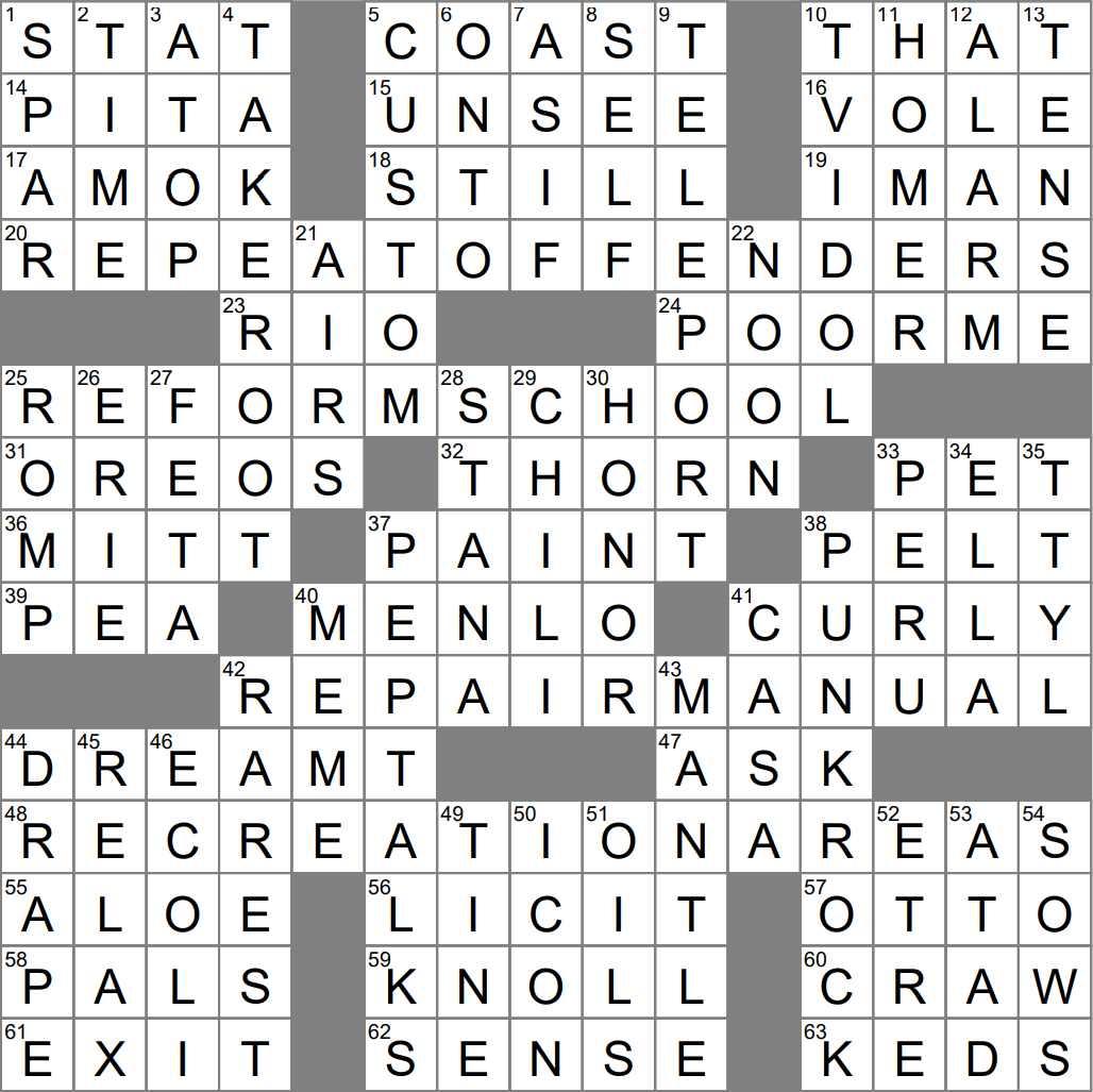 Los Angeles Times Crossword Friday 26 May 2023 