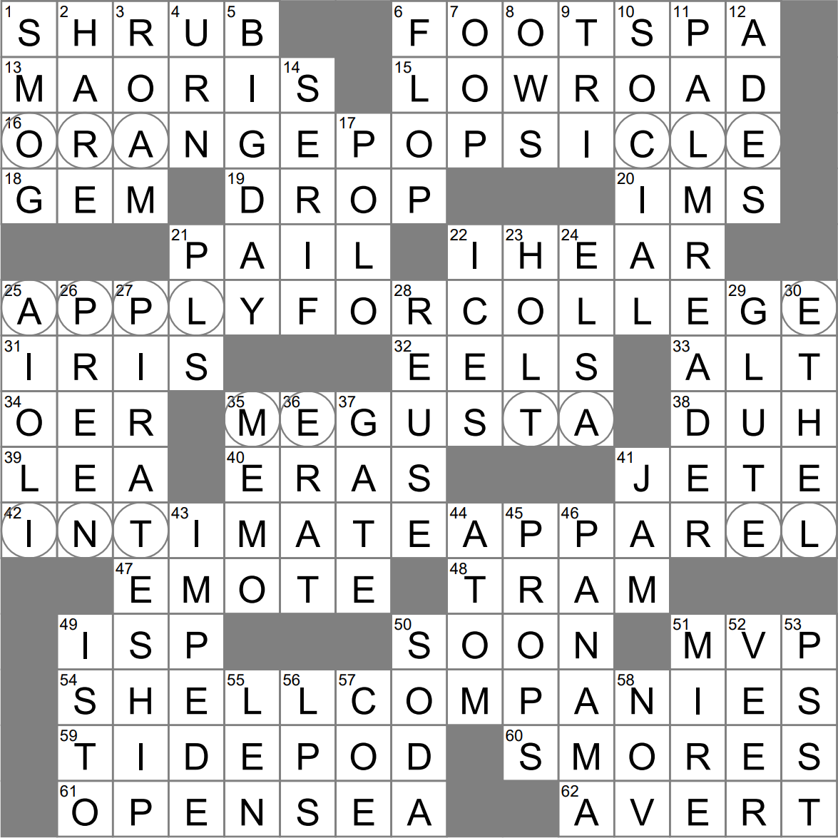 La Times Crossword 21 Jun 23 Wednesday