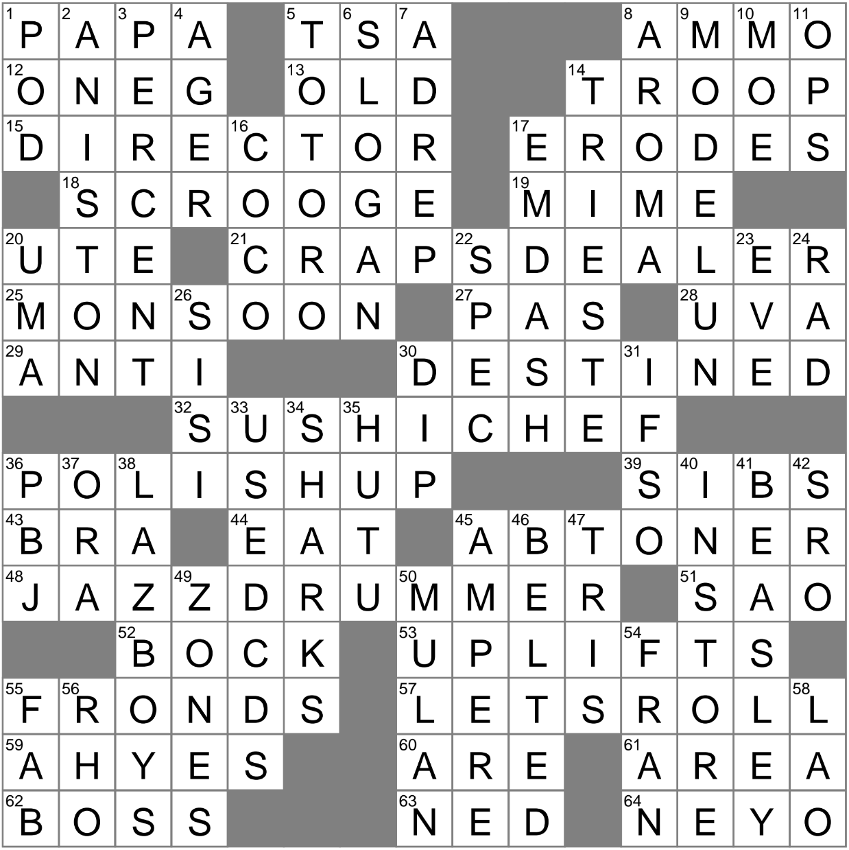 La Times Crossword 22 Jun 23 Thursday