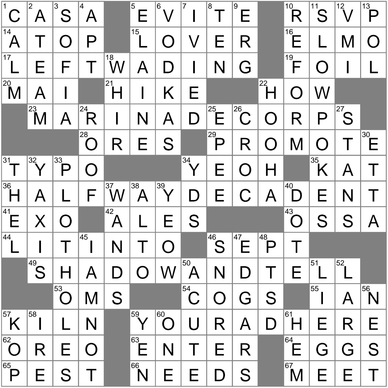 LA Times Crossword 27 Nov 23, Monday 