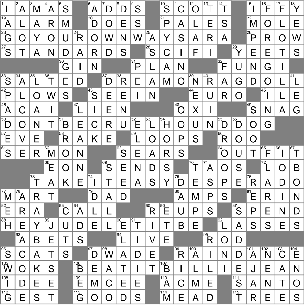 La Times Crossword 30 Jul 23 Sunday