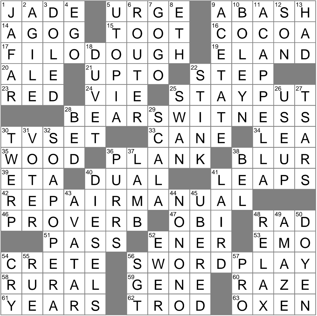 Brown Shade Crossword Clue Archives