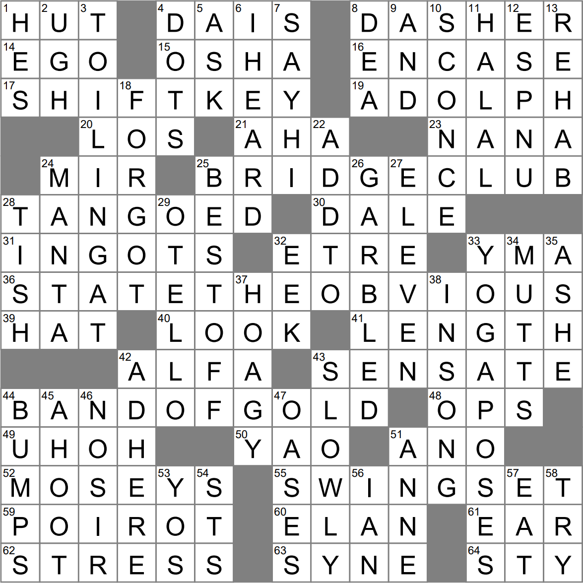 LA Times Crossword 3 Oct 23 Tuesday LAXCrossword com