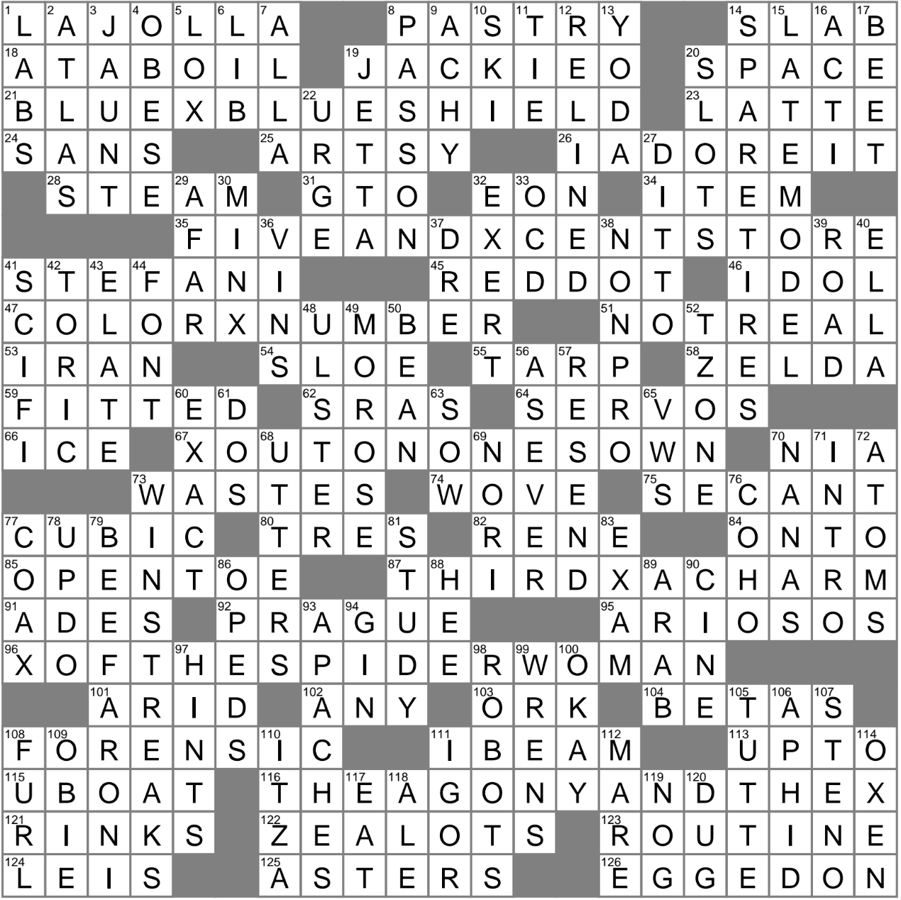 Culture crossword puzzle