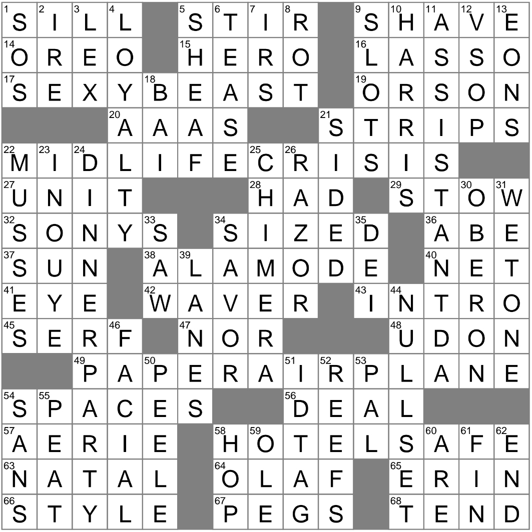Correct crossword puzzle for July 14 – Orlando Sentinel