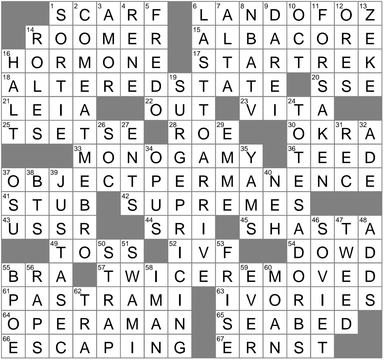 LA Times Crossword 4 Nov 23 Saturday LAXCrossword com
